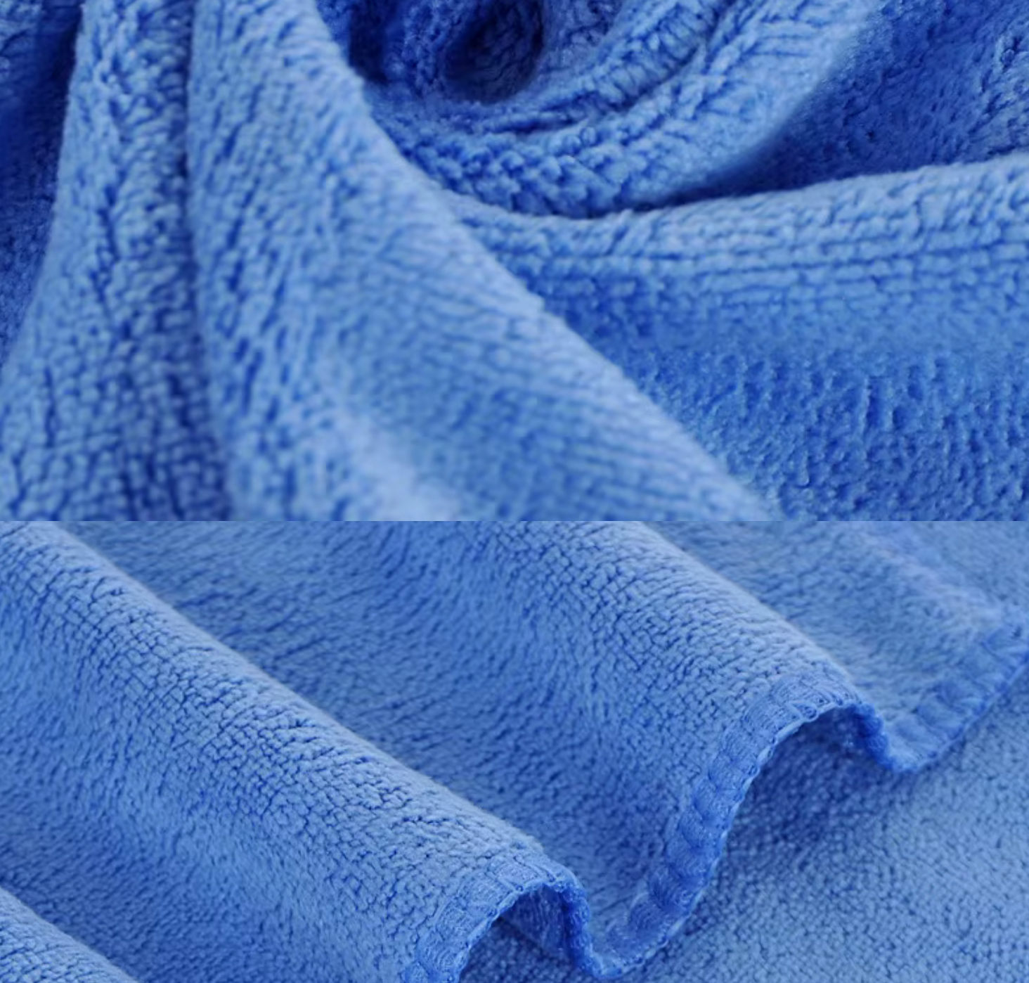 Close-up of blue textured fabric