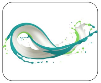 Colorful wave design with splashes on a white background